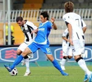 Fanucchi in azione con la maglia dell'Empoli