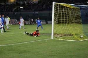 Il primo gol azzurro, quello di Musacci (Foto Ciabattini - PianetaEmpoli)