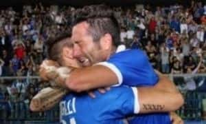 Busce, il pianto dopo la salvezza con il Vicenza