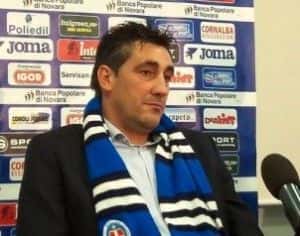 Alfredo Aglietti il giorno della presentazione al Novara