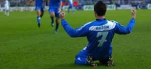 Davide Matteini esulta dopo il gol segnato con la maglia dell'Empoli alla Fiorentina (stagione 2006/2007)