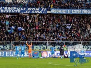 La Maratona in festa a fine partita