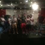 I calciatori azzurri in sala d'incisione