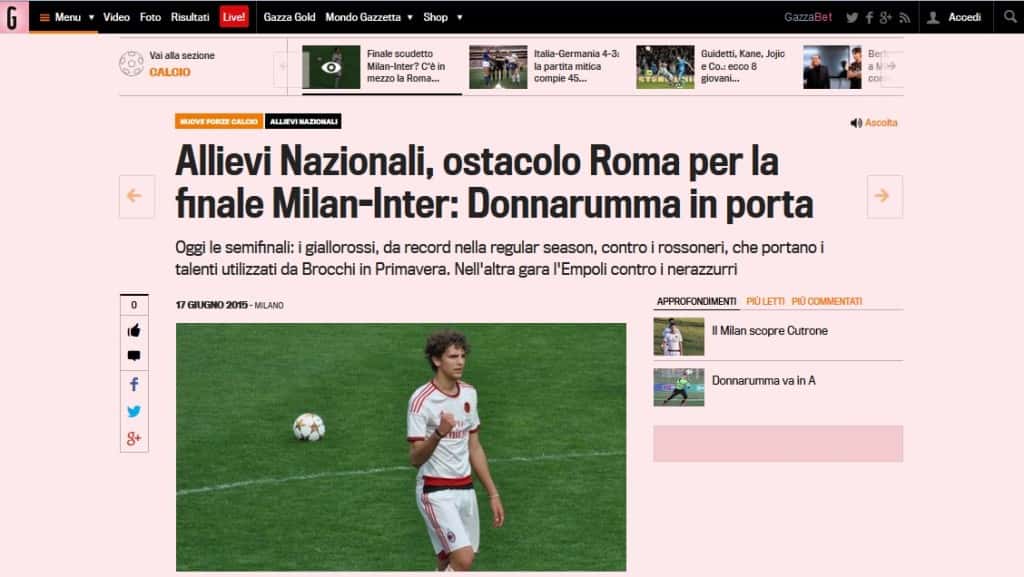 Gazzetta 17 giugno 2015 