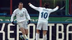 Stadio Meazza di S.Siro Inter-Empoli Campionato calcio serie A tim 18/01/04 nella foto ESULTANZA DI TAVANO DOPO IL GOL DI ROCCHI* foto luzzani/agenzia aldo liverani