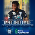E’ Junior Traorè il “Giocatore del mese – Orme Azzurre/Banca AltaToscana” di Dicembre