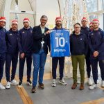Gli azzurri in visita al Meyer
