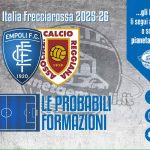 Empoli-Reggiana: le probabili formazioni