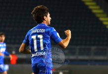 Stiven Shpendi nel dopo gara a Frosinone