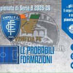 Empoli-Venezia: le probabili formazioni