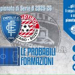Empoli-SudTirol: le probabili formazioni