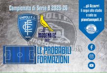 Empoli-Modena: le probabili formazioni