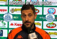 Mister Dionisi nel dopo gara a Bari