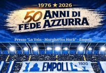 50 anni di fede azzurra: comincia il conto alla rovescia locandina empoli tifosi festa 50 anni anniversario