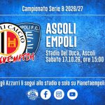 Buon punto da Ascoli per gli azzurri che pareggiano 1-1 al Del Duca